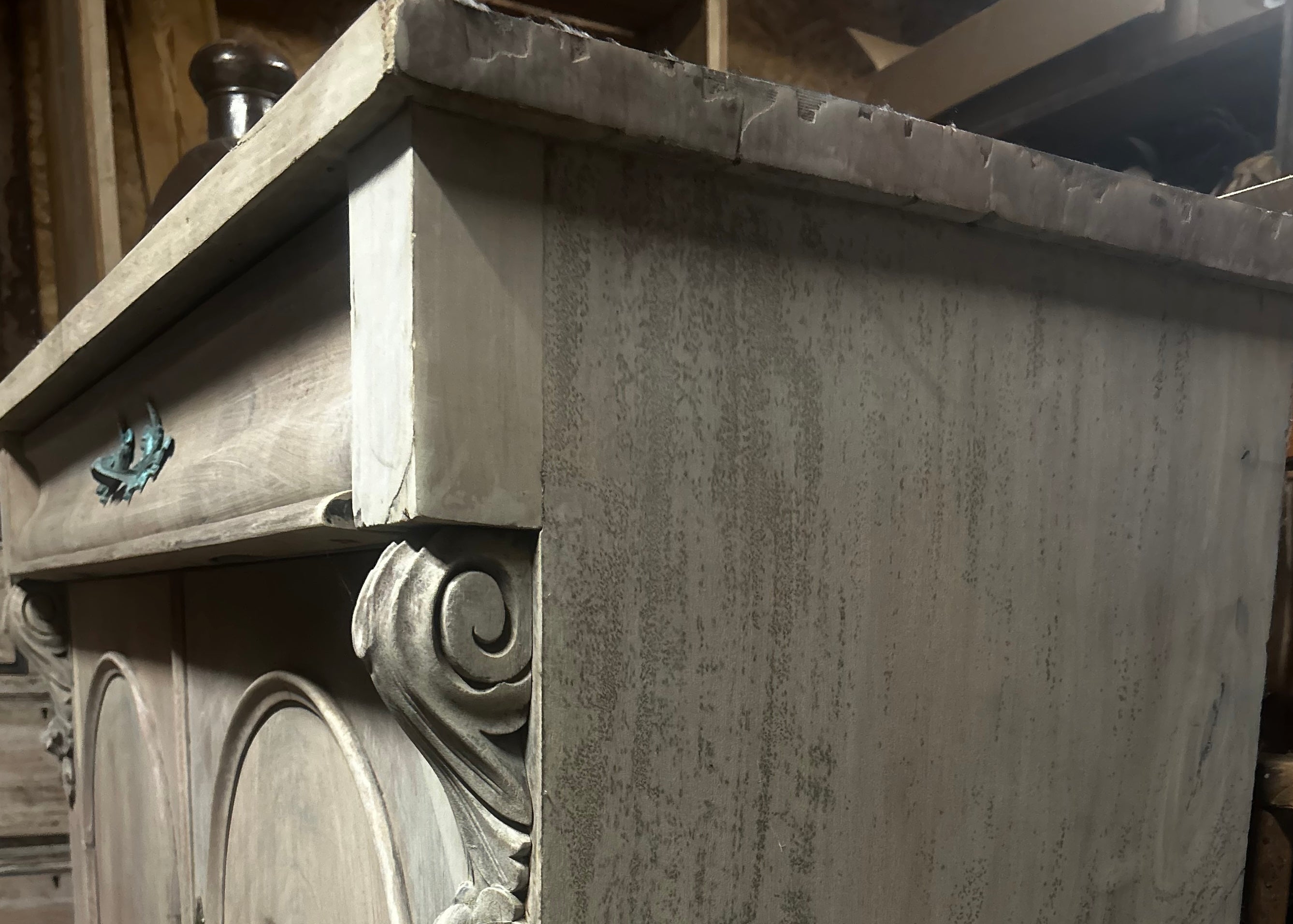 Antique bleached sideboard