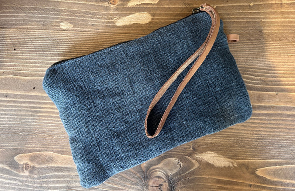 Natural jute zip pouch