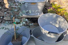 Grey enamel bath