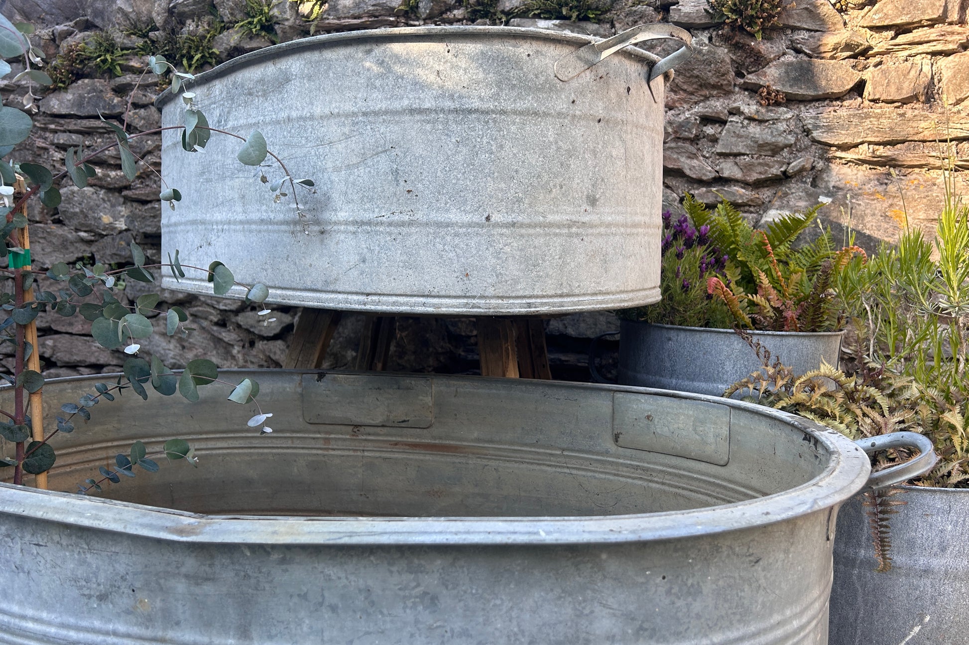 
Reclaimed Oval bath planter