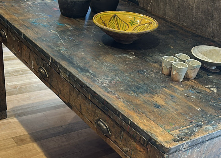 Vintage school art table