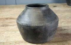 Hand thrown clay pot