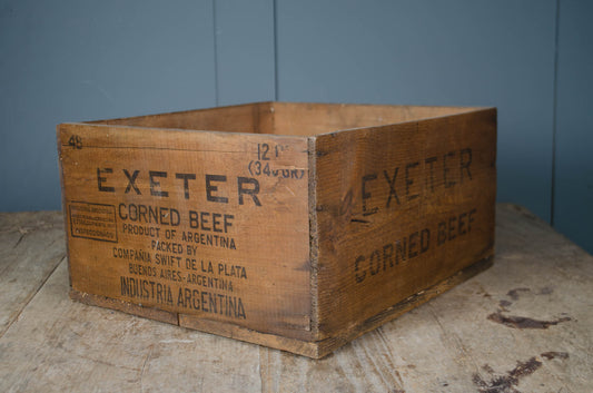 Original Exeter Corned Beef Wooden Crate