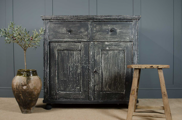 antique black painted sideboard