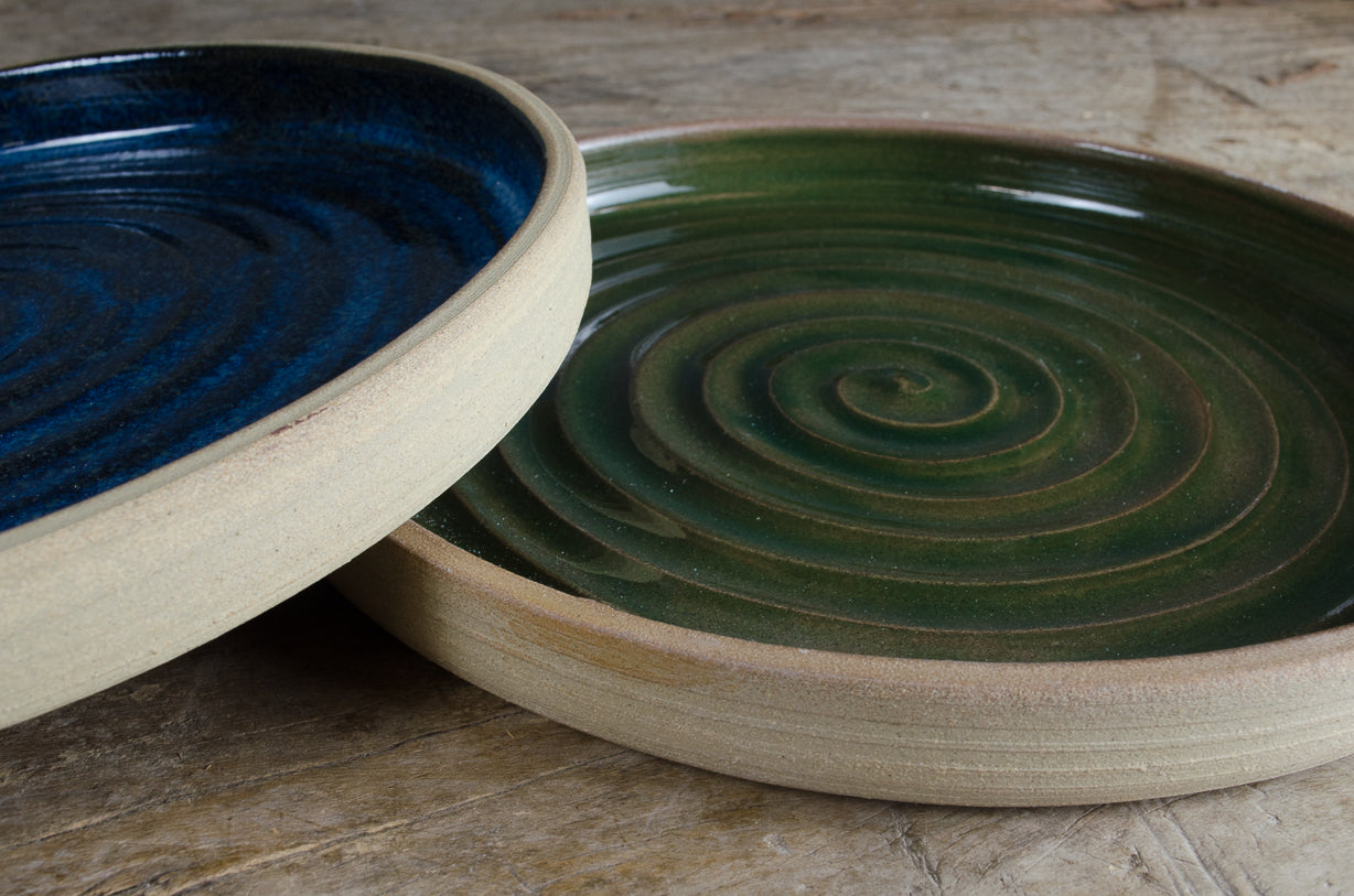 
Relish hand thrown stoneware dinner and side plates handmade in Cornwall in signature glazes