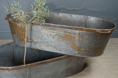 antique galvanised bath
