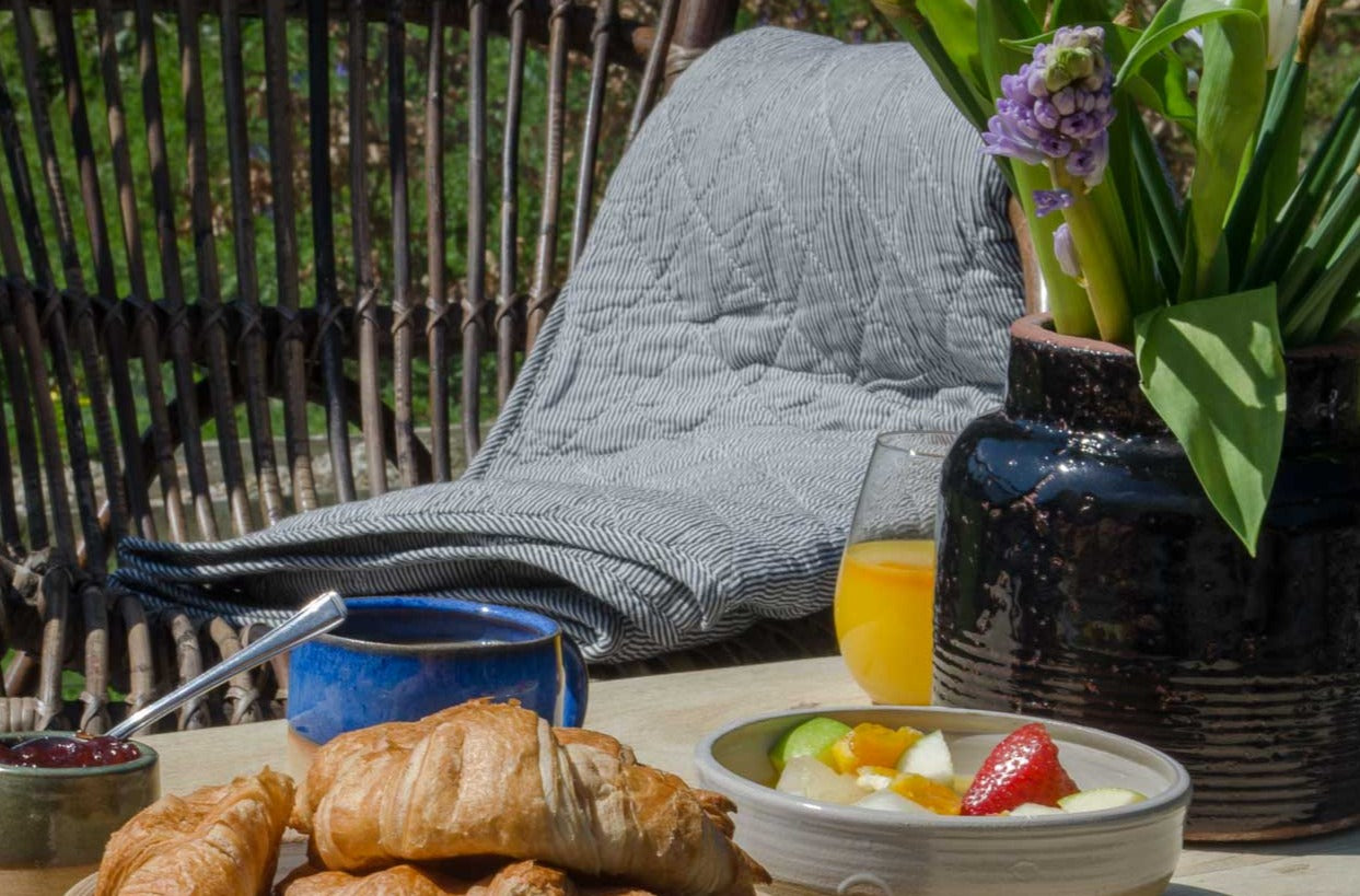 grey stripe picnic blanket