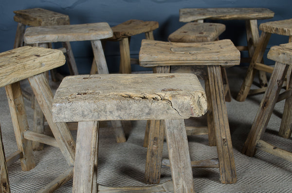 Antique Elm stools / side tables